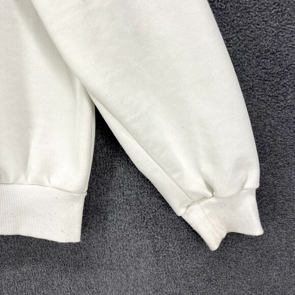 SHEIN Hoodie Womens XS White EZwear Blue Letter Graphic Drawstring Sweatshirt - Picture 15 of 16